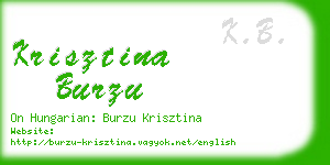 krisztina burzu business card